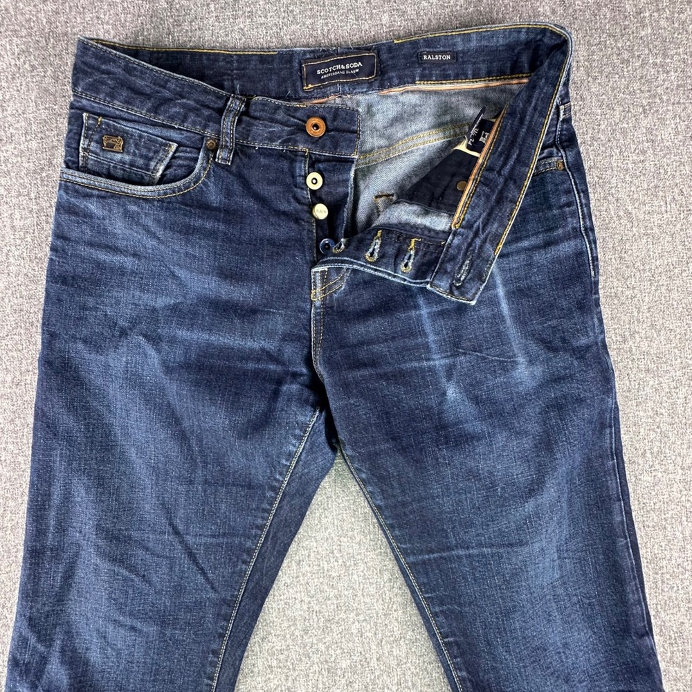 Scotch & Soda Jeans Mens 31x34 Ralston Amsterdams Blauw Slim Dark Wash Denim